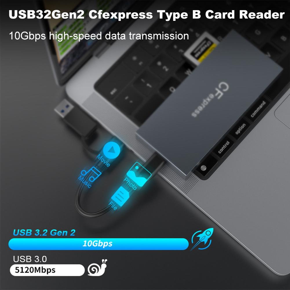 Универсальный кард-ридер 6-в-1 CFexpress Type B/CF/XD/MS/SD/TF со шнуром, кард-ридер CF Express B для ОС Windows XP
