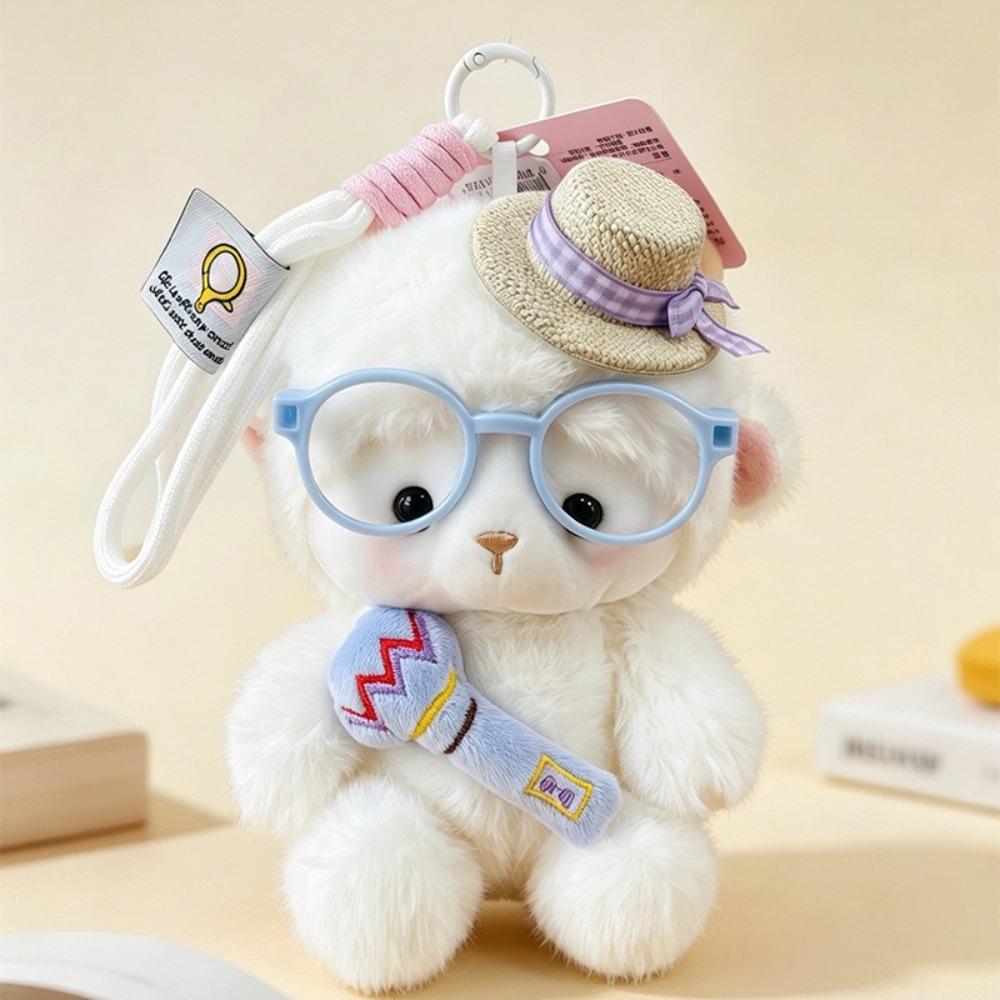Soft Sheep Doll Keychain Plush Backpack Pendant Ornament Cute Bag Hanging Decor Bag