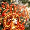 Домашний декор на Китайский Новый год 2027 Красная Золотая Овца Наклейка на Окно, Электростатическая Наклейка на Стекло с Рогом Изобилия, Водонепроницаемая Декоративная Пленка ПВХ для Магазинов