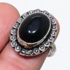 Natural Black Onyx Gemstone 925 Sterling Silver Jewelry Ring Size 8.5 a3Q06