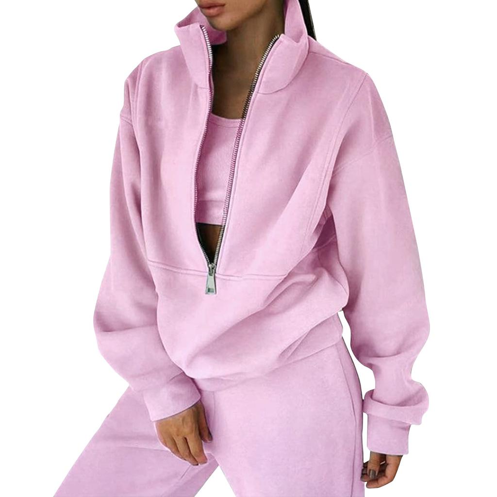 Женский комплект из 2 предметов, спортивный костюм, большой свитшот на молнии с длинными рукавами и брюки-карандаш, комплект спортивных штанов с широкими штанинами, спортивный костюм