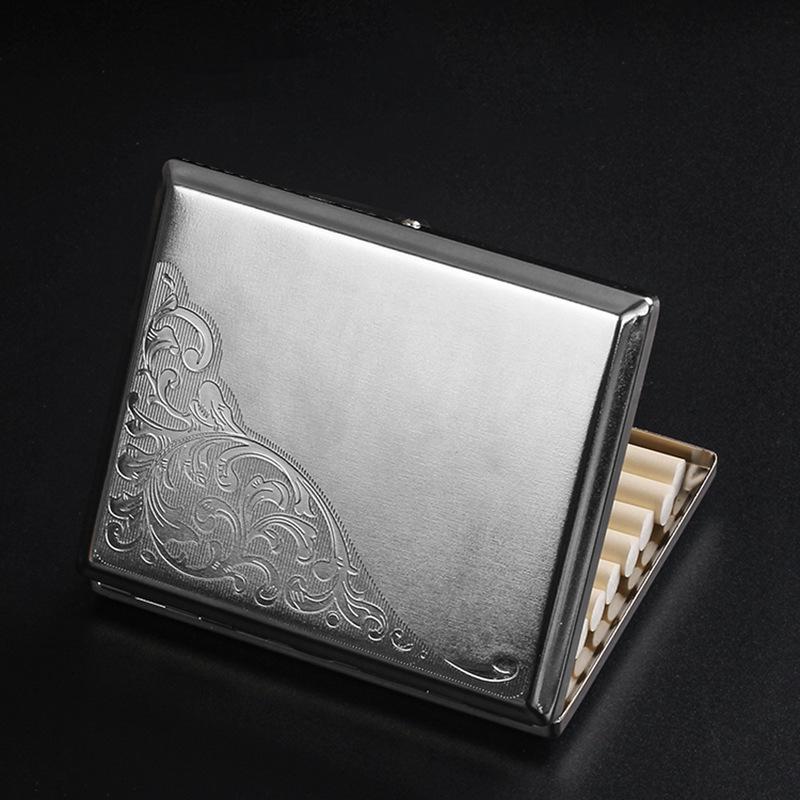 10cm Extra Long Metal Cigarette Case - Medium/King Size, Crushproof, Men's Fashion Storage Box