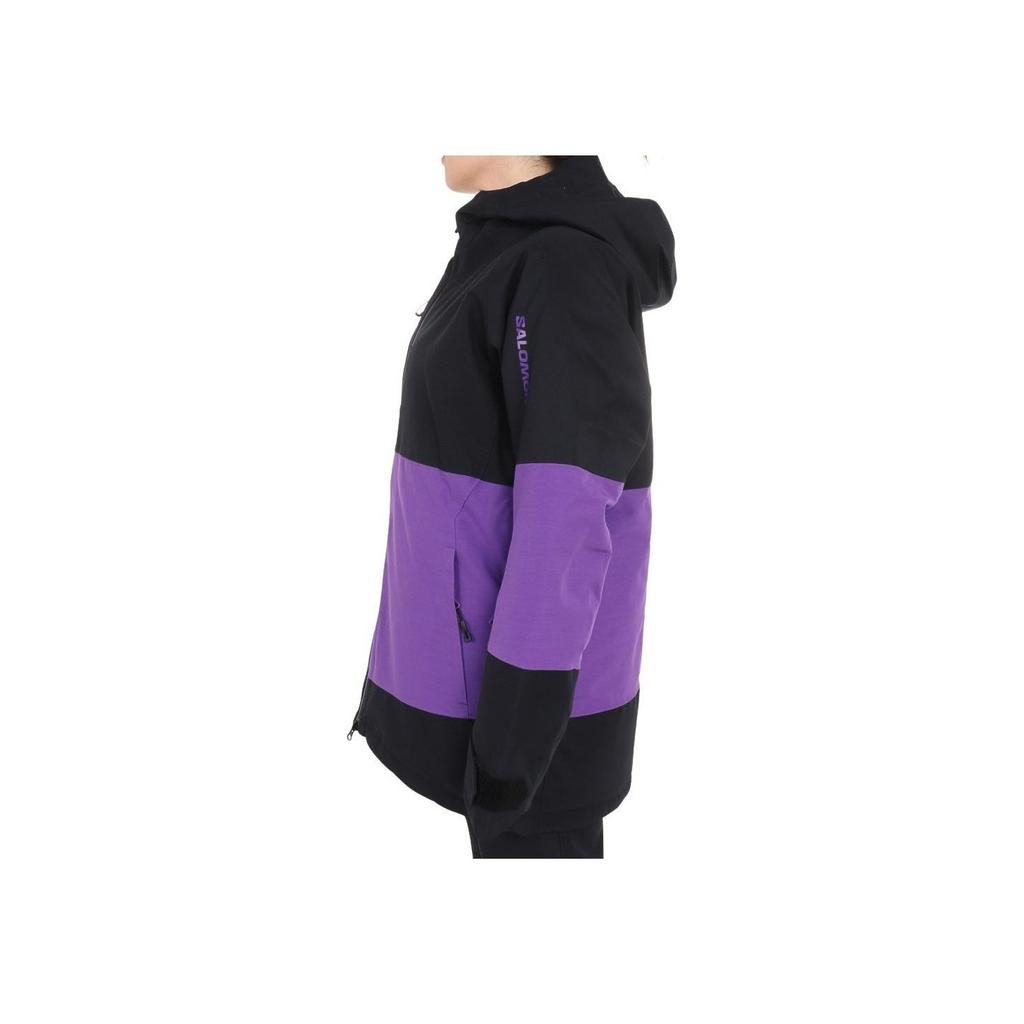 SALOMON Bashley Puff Повседневная куртка с капюшоном на молнии, приталенная, с длинным рукавом, женская куртка, черная LC2146200