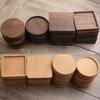 Creative Wooden Tea Cup Holder & Coasters – Beech Insulation Pad & Walnut Mat
