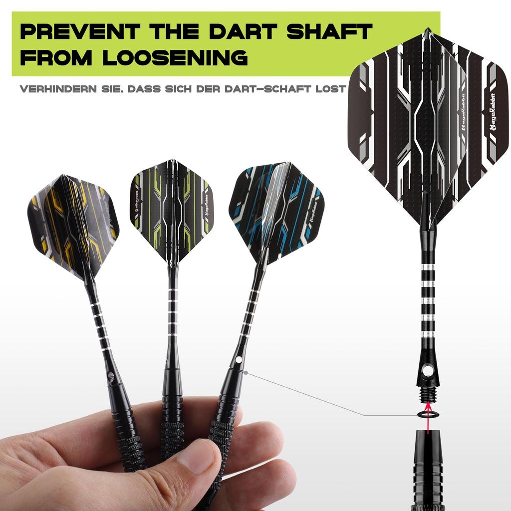 MageRabbit Soft Darts 3pcs 6 Flight 6 Aluminum Dart 6 Soft 20 Rubber Darts Home Dart Barrel 16g, Protectors, Shafts, Tips, O-Type Rings, Arrows,