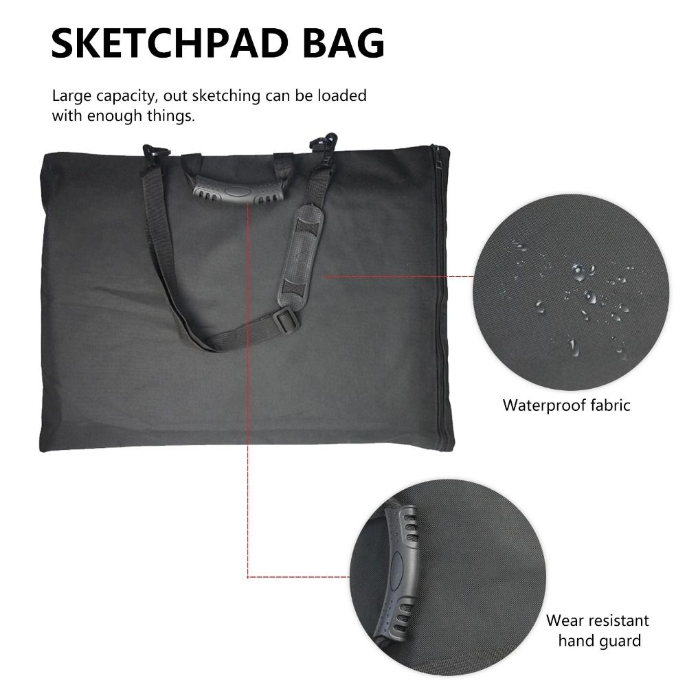 With Zipper Handle A3 Drawing Board Bag Large Capacity Shoulder Sketch Bag Art Organizer