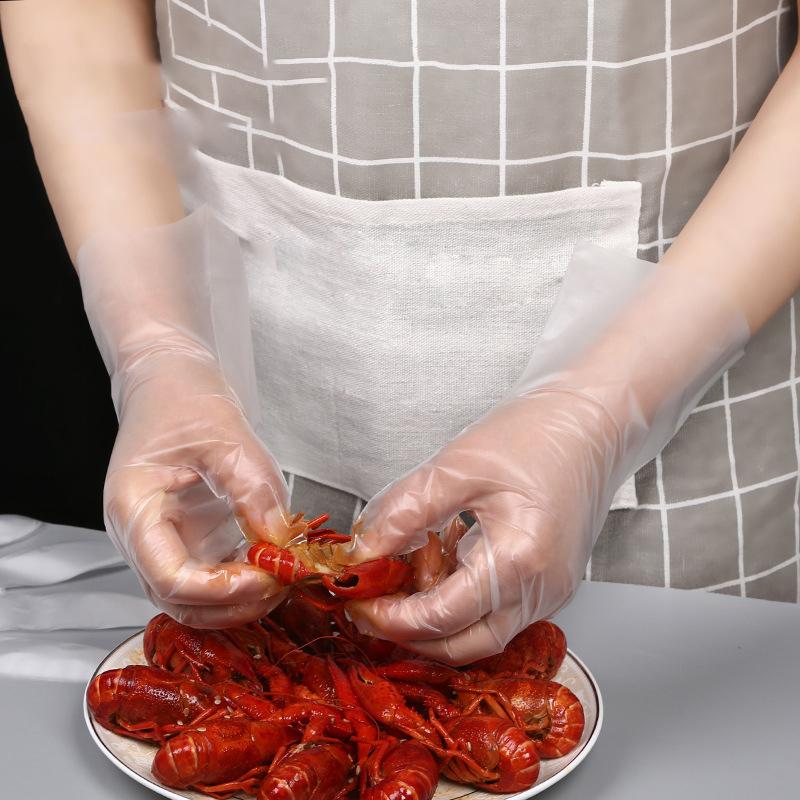 50/100Pcs Latex Free Gloves Tpe Disposable Gloves Transparent Non-Slip Acid Work Safety Food Grade Household Cleaning Gloves