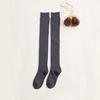 Autumn Winter Japanese Style Women's Over-the-Knee Wool Stockings Thickened Thigh Socks with Warm Knitted Crew Length Logo Body