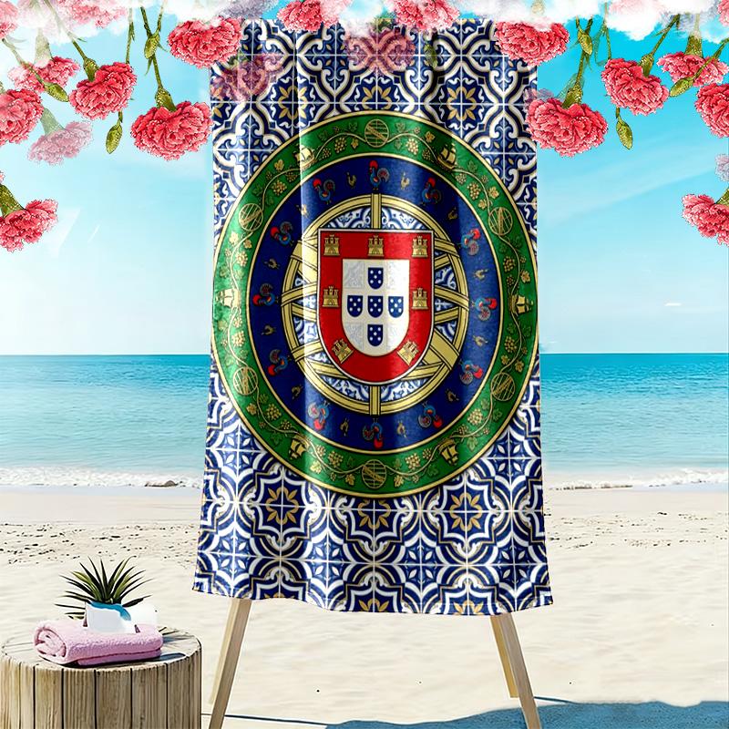 Portuguese Heritage Pride beach towel soft Portable for travel seaside quick-drying swim towel swim Comfort printing beach towel