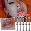 10Pcs Ball Lip Earring Stud Stainless Steel Labret Piercing Cartilage Tragus Pircing Body Jewelry