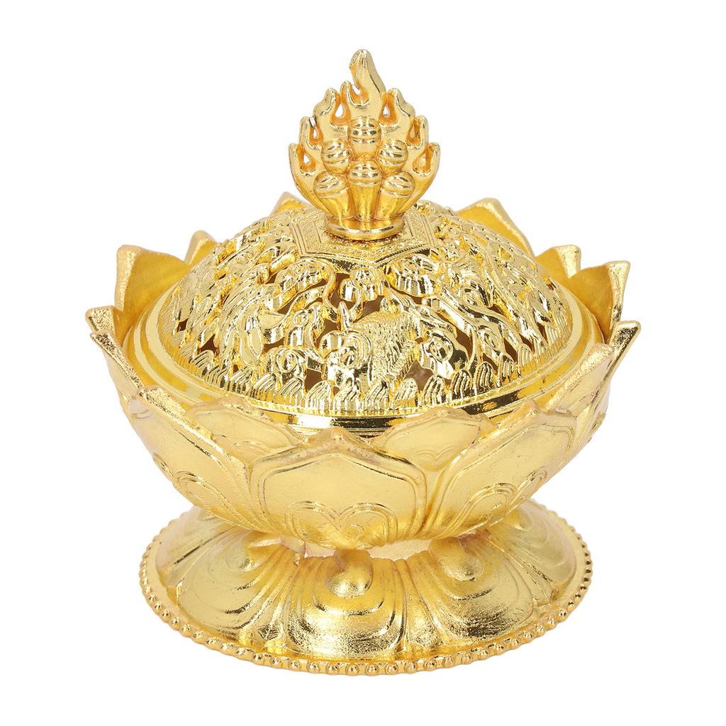 Винтажная подставка для благовоний в виде цветка из сплава для украшения дома, золото