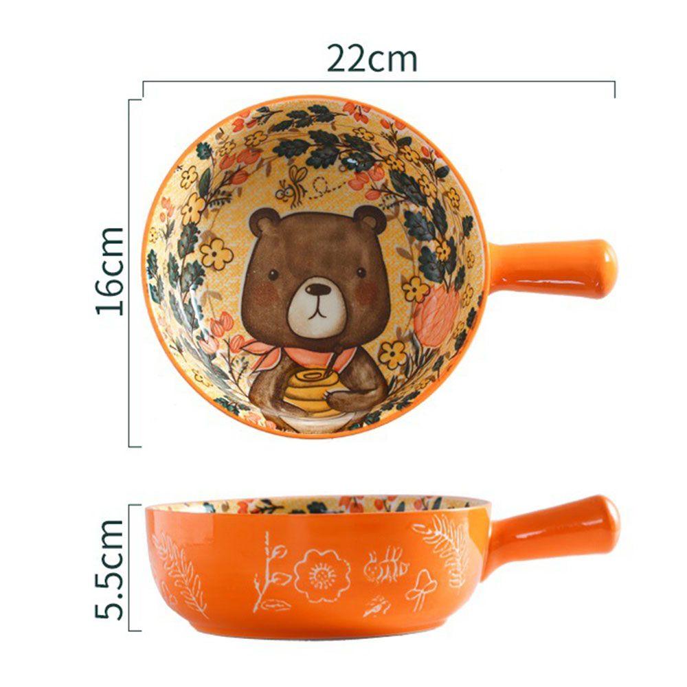 Новая креативная керамическая миска с лапшой и одной ручкой для украшения дома с лесными животными