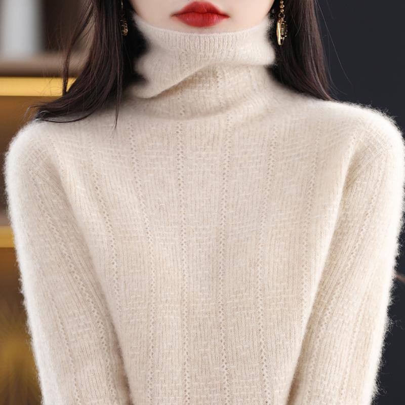 Женский кашемировый свитер Qinghe cashmere 30% кашемир 70% шерсть Женский осенне-зимний кашемировый свитер мягкий и теплый