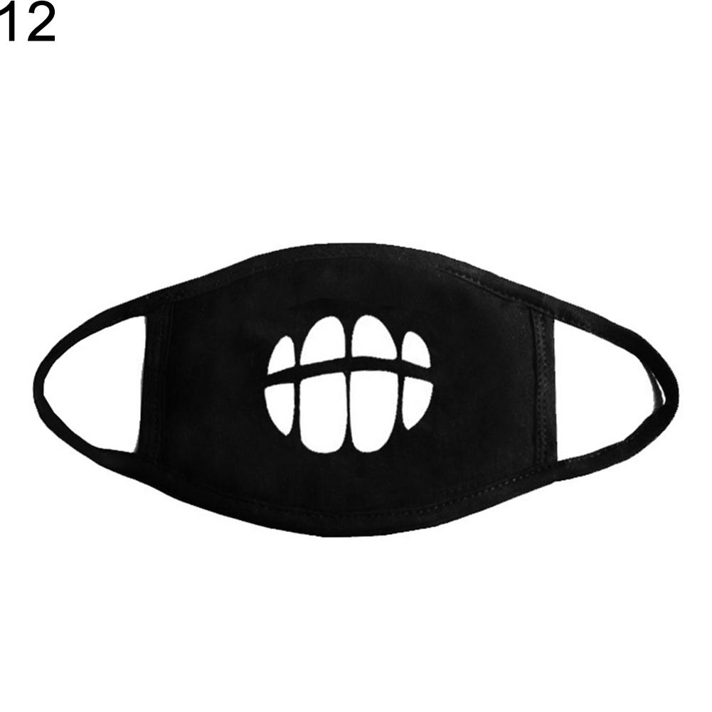 Женщины Мужчины Хлопок Маски Для Лица Шаблон Твердые Черные Маски Мода Симпатичные Половина Лица