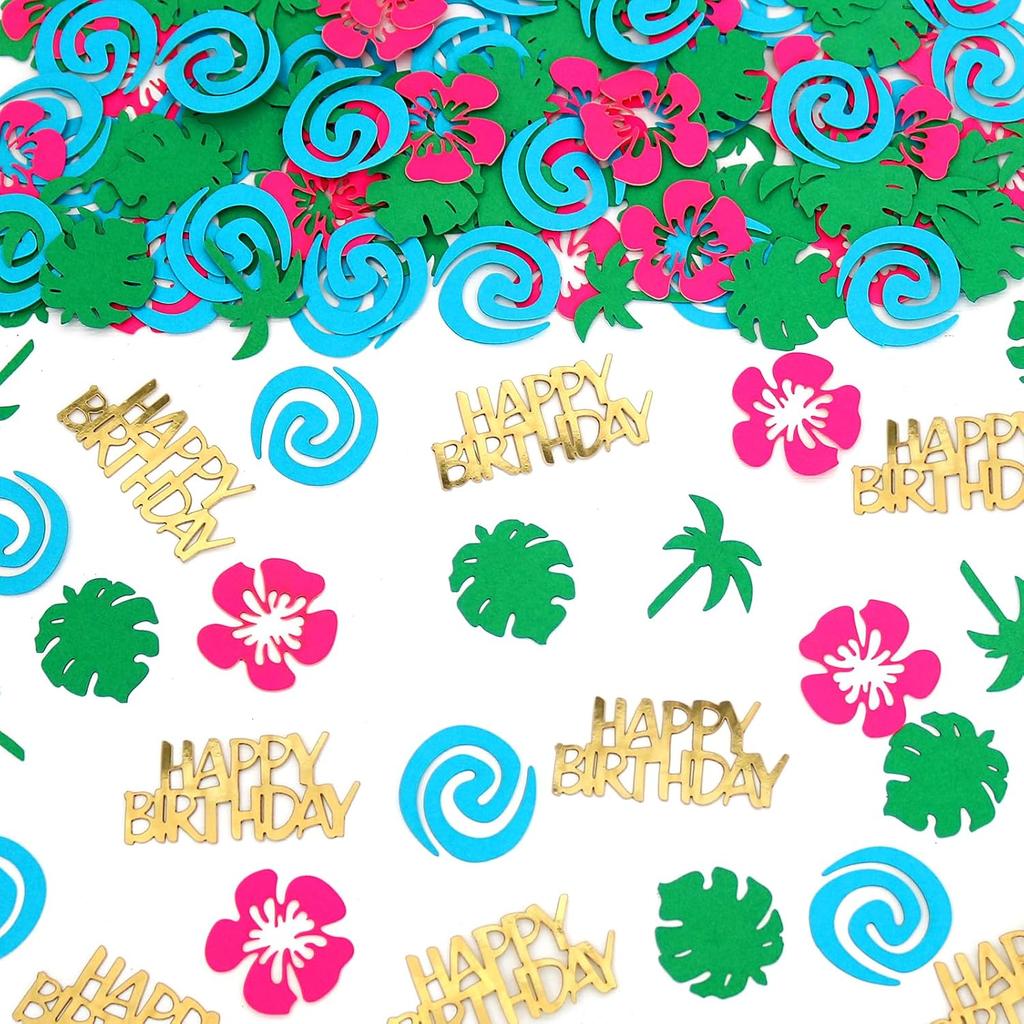 Happy Birthday Confetti-Glitter Moana Birthday Decorations,Moana Party Decor for Moana Theme Decorations,Hawaiian Party Decorations,Tropical Summer