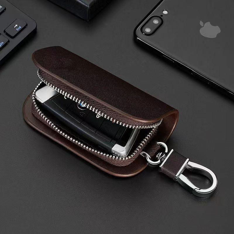 TXILC1 2025 Hot Leather Car Key Case Cross Pattern Car Key Cover Key Holder for Mercedes Benz New B/C/E Class A Class C200L GLC GLK CLA