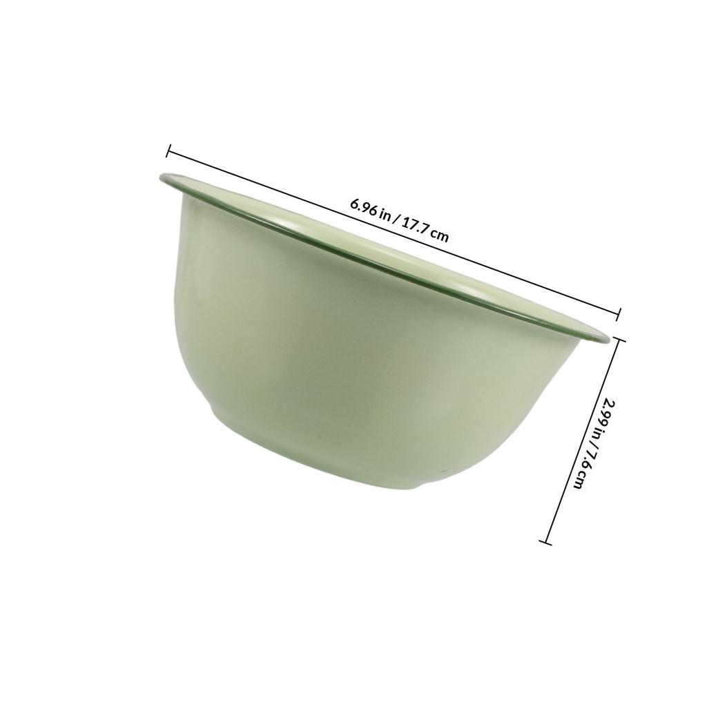 Vintage Enamel Bowl 15.5Cm Retro Soup Noodle Serving Mixing Basin For Kitchen Dining Asian Ramen Hotpot Wear Resistant