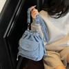 Crossbody Bag Drawstring Bucket Bag Korean Style Mobile Phone Bag Retro Denim Shoulder Bag  Women