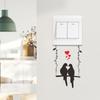Cartoon Swing Couple Bird Switch Stickers Living Room Entrance Hall Home Wall Valentine's Day Decorative Wall Stickers
