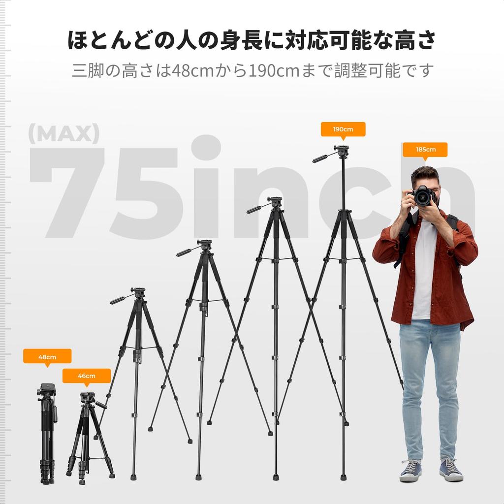 КОНЦЕПЦИЯ 190 см Дорожный штатив для камеры для камер и веса 4 кг Портативный профиль Пульт дистанционного управления Съемная видео и быстросъемная площадка Manfrotto Штатив K&F,