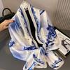 Новая модная весенне-осенняя имитация шелка с принтом шелковый шарф женский длинный шарф подарок шаль шарф