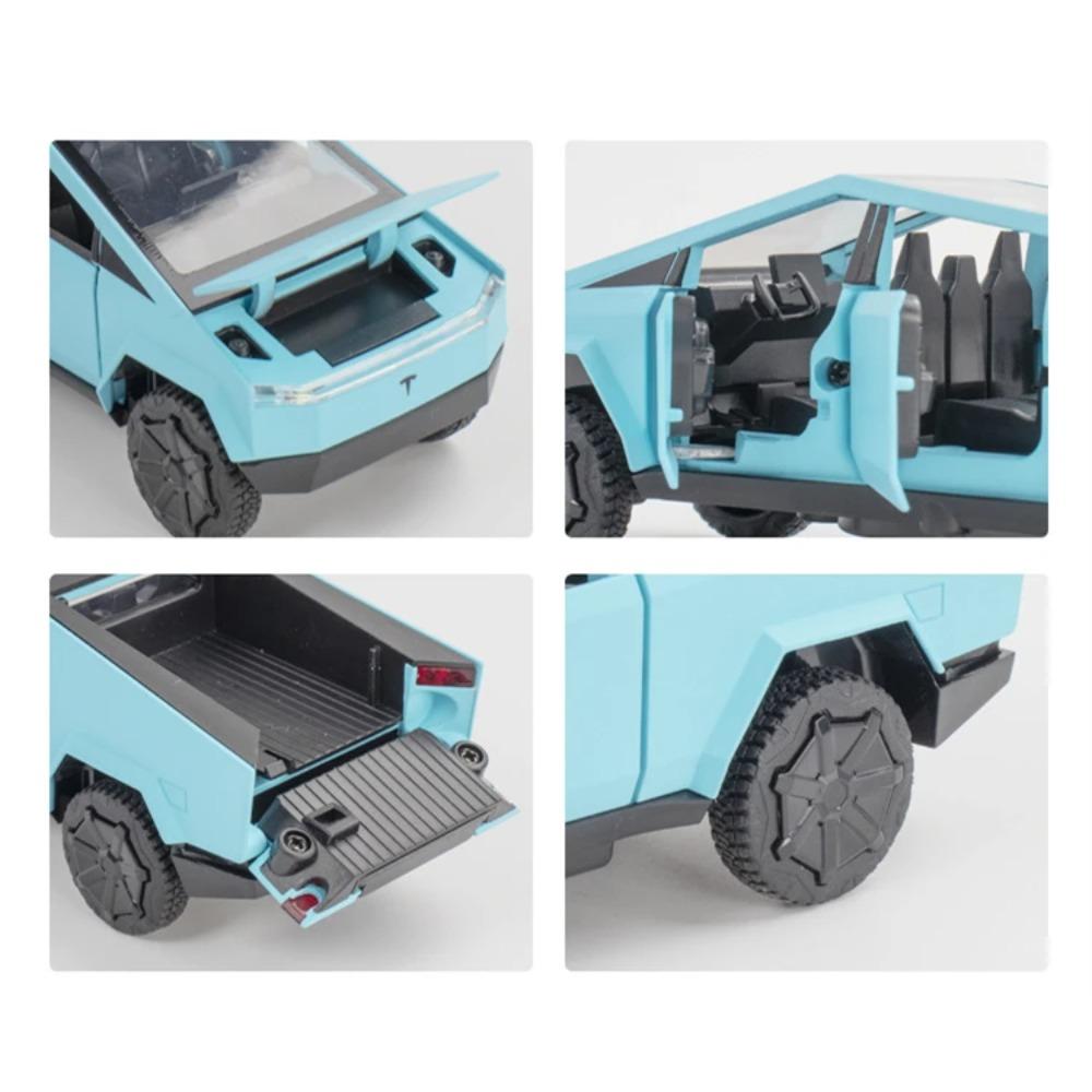 1/32 Грузовик Tesla Cyber Игрушечный Пикап Грузовик из Сплава Модель Автомобиля Литьевой Металл Внедорожники Модель Автомобиля Звук Свет Автомобиль Детские Подарки