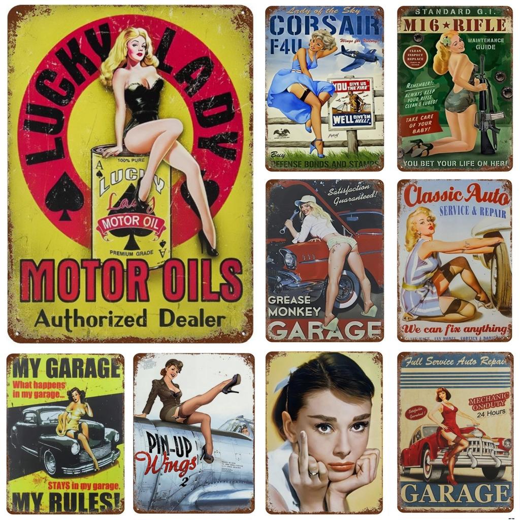 Винтажная металлическая жестяная вывеска Midnight Lounge Pin Up Girl для дома, газового бара, паба, кухни, гаража, ресторана, стены, Deocr, таблички