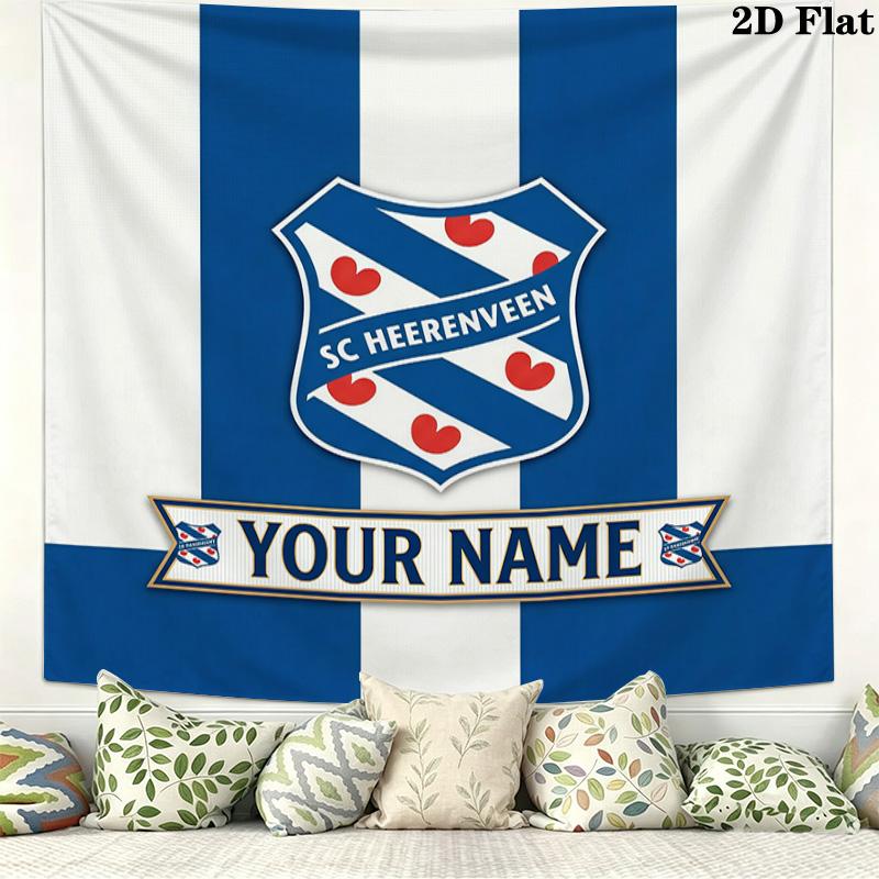 Custom Name SC HeerenveenPrinted Tapestry – Wall Hanging for Bedrooms, Dorms, and Home Decor