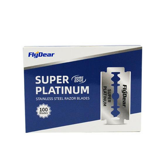 Лезвия для безопасной бритвы FlyDear Super Platinum с двумя лезвиями - Упаковка 100 шт., Немецкая нержавеющая сталь для бритья и коррекции бровей