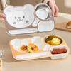 WORTHBUY 3 секции Милая пластиковая обеденная тарелка с миской Портативный микроволновый ланч-бокс для детей, студентов, большой вместимости, контейнер для еды