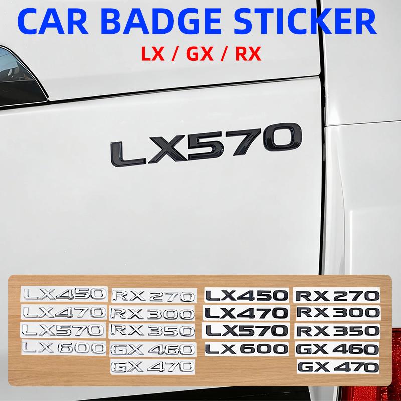 3D ABS Logo For Lexus GX470 LX570 LX600 RX350 RX300 Emblem Number Letters Sticker Car Trunk Badge Adhesive Decal Accessories GG7