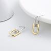Японские и корейские геометрические серьги Нишевые высококачественные светочувствительные серьги в форме буквы G Двухцветные французские серьги в холодном стиле