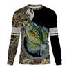 Men's T-Shirts Fishing Graphic 3D Print Tee Shirt Spring and Autumn Tops Fashion Casual Long Sleevedfor Men Clothing XS-5XL