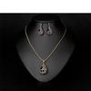Elegant Christmas Waterdrop Blue Zircon Peacock Pendant Necklace And Earring Combination Gift Set