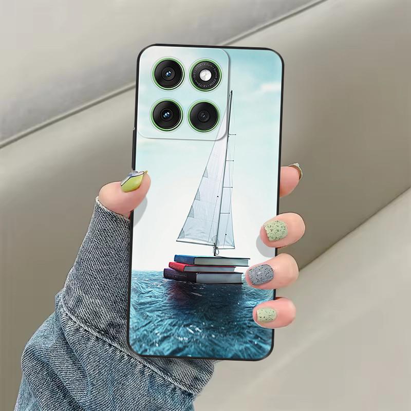 Чехол для Motorola Moto Edge 60 Мягкий ТПУ Силиконовый Черный Чехол для Moto Edge 60s edge60 Pro Роскошный Цветочный Защитный Чехол Сумки