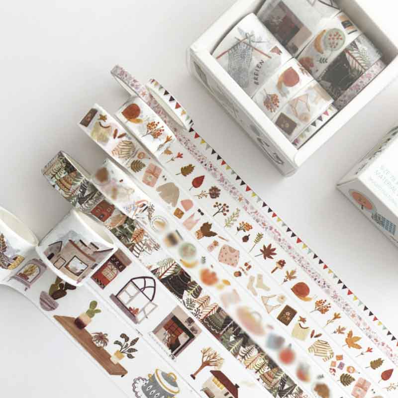 8 шт./компл. лента васи с зелеными растениями для украшения журнала, сделай сам, скрапбукинг, кавайная наклейка, маскирующая клейкая лента, канцелярские принадлежности