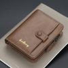 Mens Fashion Hasp Card Holder Pu Leather Zipper Coin Purse Multi-card Driver's License Wallet Birthday Gift for Boyfriend Husband