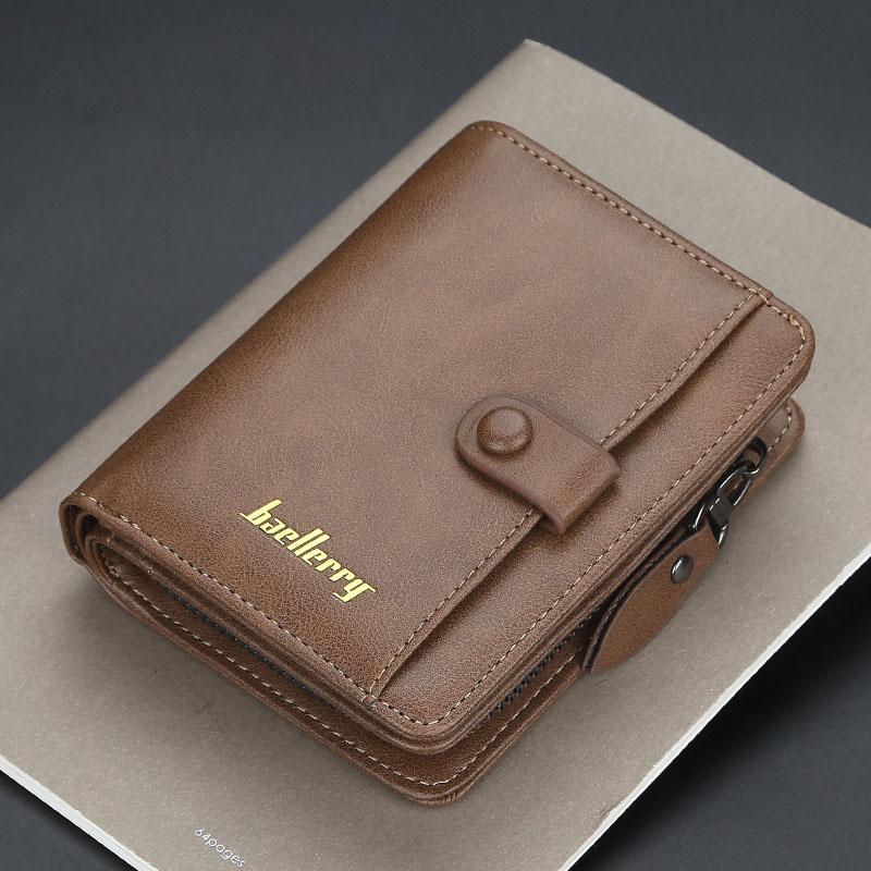 Mens Fashion Hasp Card Holder Pu Leather Zipper Coin Purse Multi-card Driver's License Wallet Birthday Gift for Boyfriend Husband