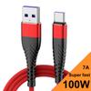7A 100W USB C Cable Fast Charging Type C Date Cable For Samsung Xiaomi 12 USB C Phone Charger Cable 0.25m 1m 2m 3m