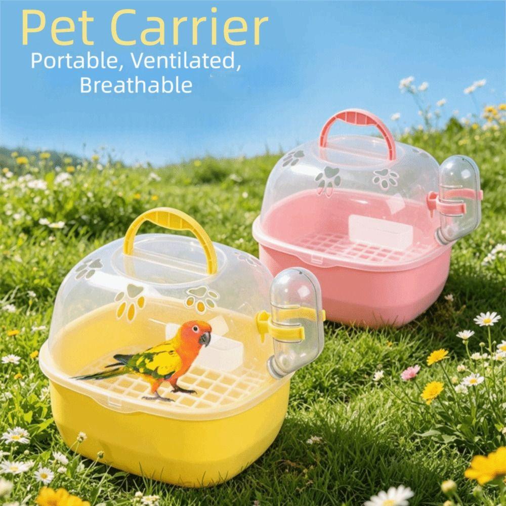 Transparent Travel Bird Cage Large Space Small Animal Carrier Universal Parrot Carry Box  Small Pet