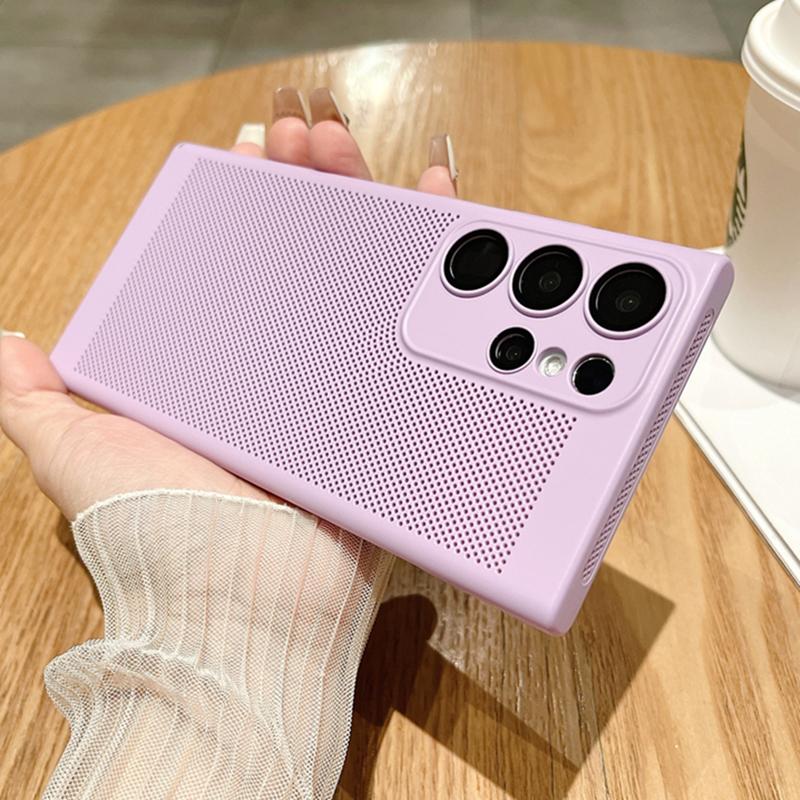 Сетчатый дышащий чехол для рассеивания тепла для Samsung Galaxy S23 S22 S21 Note 10 Plus 20 Ultra S20 FE A73 A53 A52 A54 Жесткий чехол для ПК