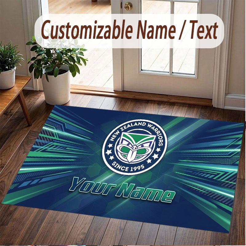 Custom Rug Wigan Warriors Pattern Print Name Text Soft Non‑Slip Floor Carpet for Home Indoor Decoration
