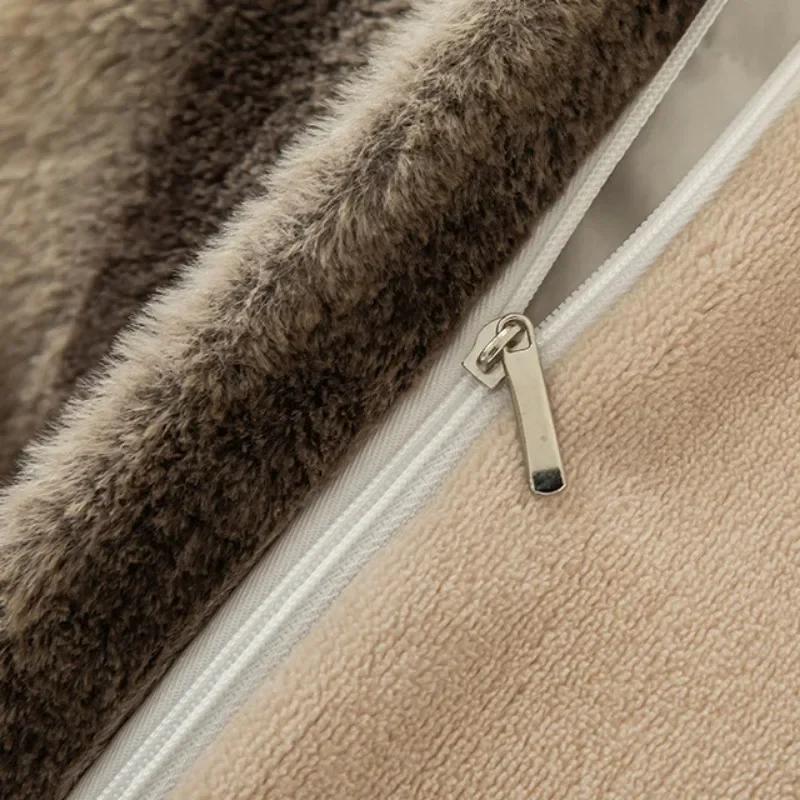 Зимний толстый теплый роскошный комплект постельного белья включает пододеяльник, простыню, наволочку, однотонный коралловый бархат, мягкий комплект постельного белья Queen