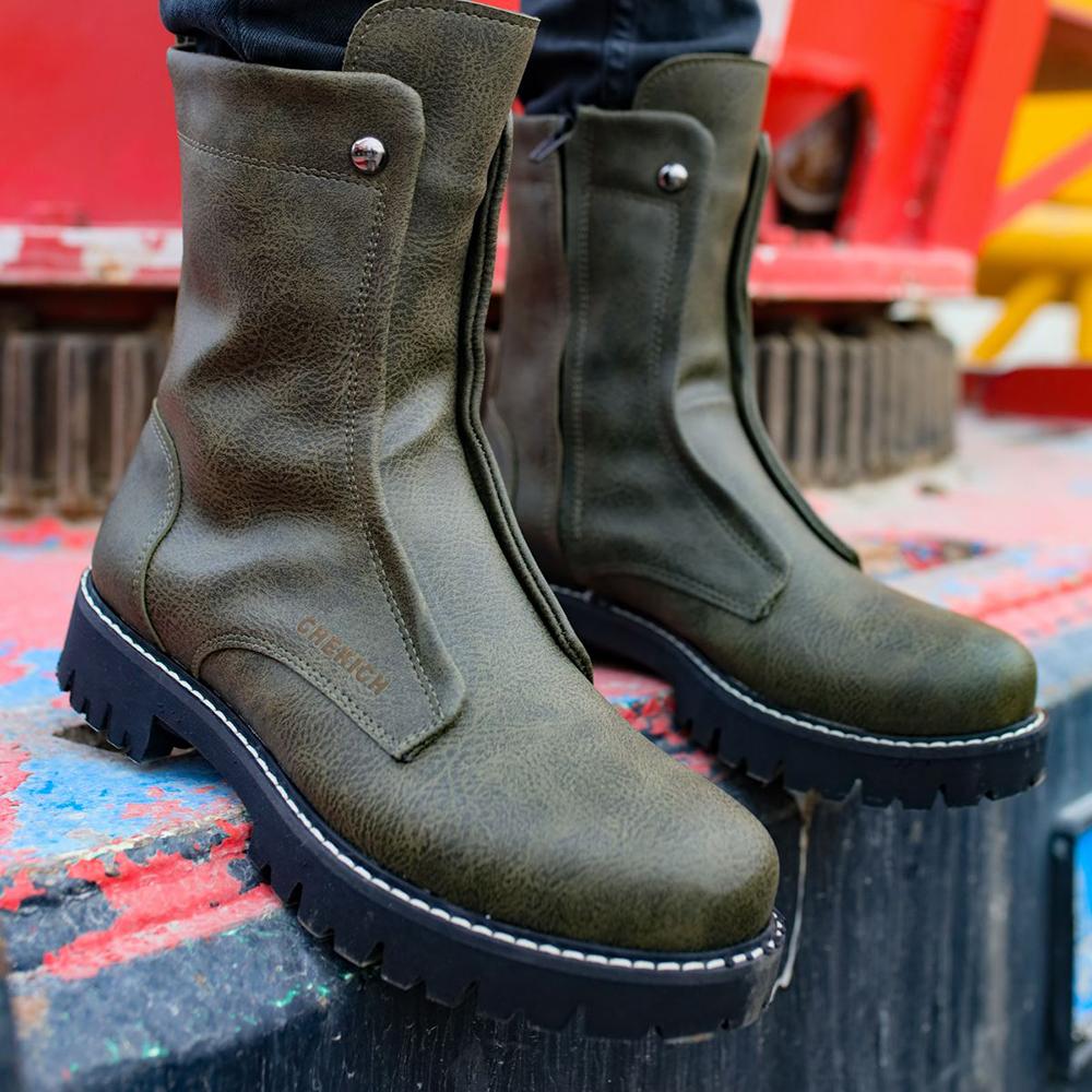 Chekich Мужская обувь, ботинки, замшевые, черные, зимние, без шнуровки, модные уличные туфли высокого качества, удобные, в итальянском мужском стиле, новинка CH027