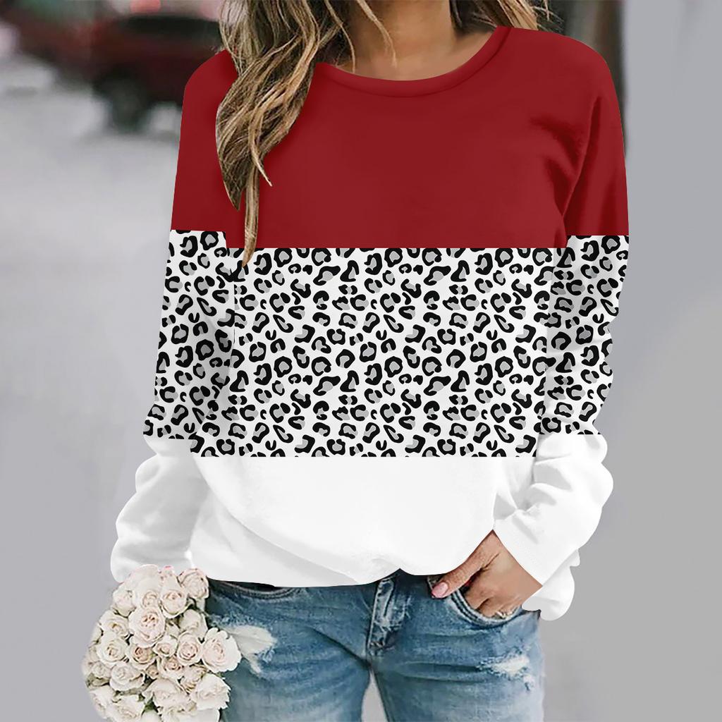 Осень и зима новая мода круглый вырез длинный рукав с принтом элегантная повседневная свободная толстовка