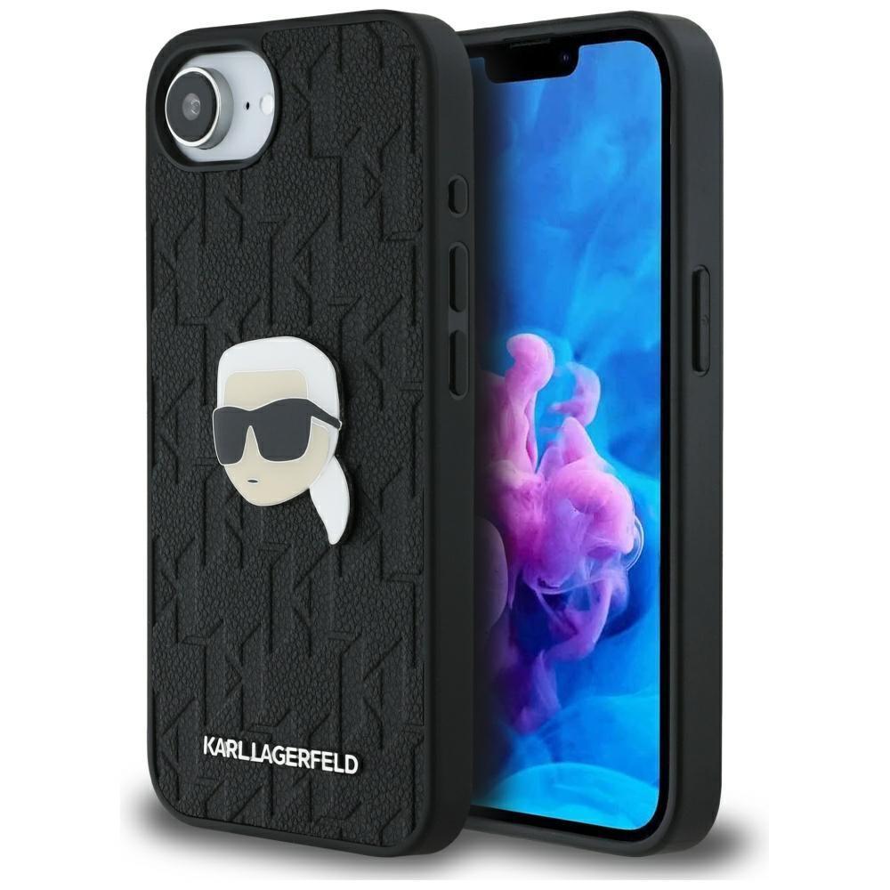 Karl Lagerfeld Monogram Karl Head Pin Case for iPhone 16e / 17e Black