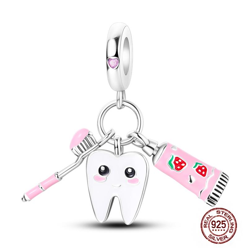 Ежедневные статьи Медные розовые парфюмерные шармы Камера Гантель Смарт-часы Бусины Подходят для оригинальных браслетов DIY Ювелирный подарок