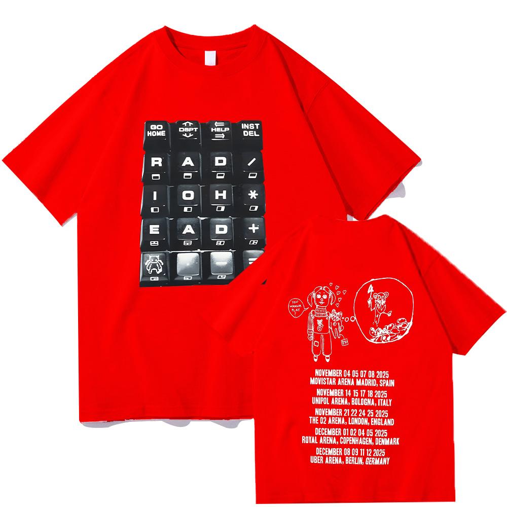 Футболка Radiohead 2026 Black Tour Модные футболки рок-группы Мужские Женские Хлопковые Свободные Топы Уличная одежда Летняя Одежда с коротким рукавом