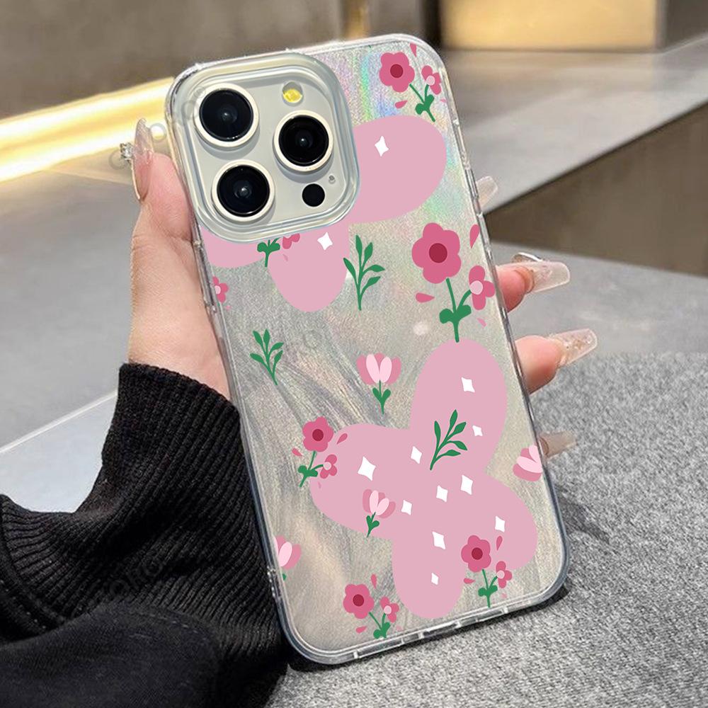 Розовый чехол-перо с бабочкой для iPhone17, чехол для мобильного телефона, девчачье сердце, Apple 15promax, простой защитный чехол