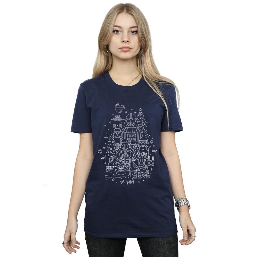Star Wars Womens/Ladies Empire Christmas Cotton Boyfriend T-Shirt